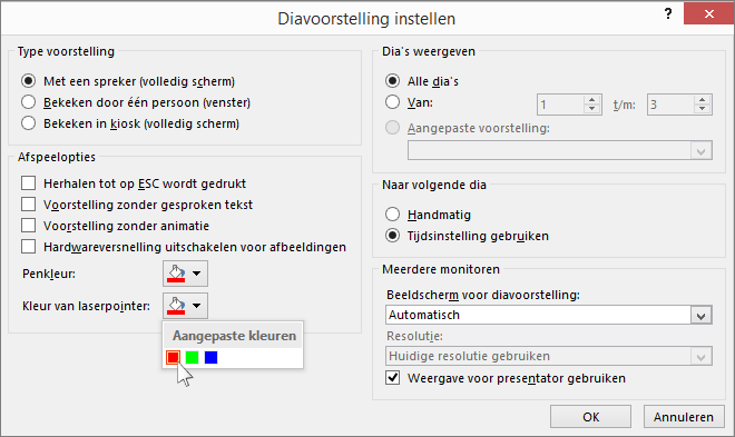 PowerPoint muis als laserpointer