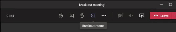 breakout room starten knop