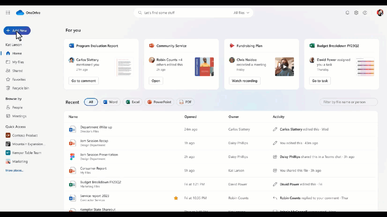 OneDrive nieuw bestand met template